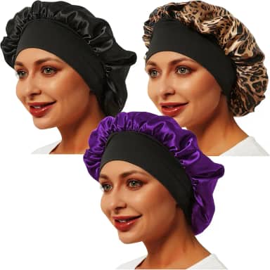 3 toucas extra sedosas de cetim para dormir