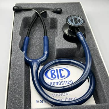 Estetoscópio Bic Eternity Azul Black ES1525 - Excelente Ausculta - Garantia de 5 anos