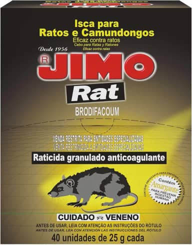Raticida Iscas para Ratos e Camundongos 40X25G Jimo Rat Eficiente Pronto Uso Controle de Pragas