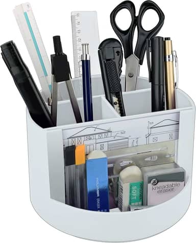 Acrimet Mix Organizer - Organizador de Mesa com Porta Foto, Suporte para Lápis e Acessórios, Cor Branco, 958.2