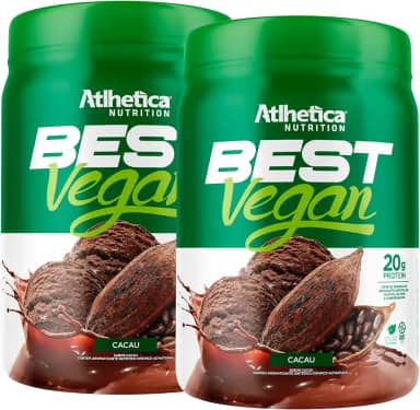Kit 2x Best Vegan 500g - Formula Blend Vegano - Proteina da Ervilha e Arroz Atlheticanutritioon (2x Potes 500g, Cacau)