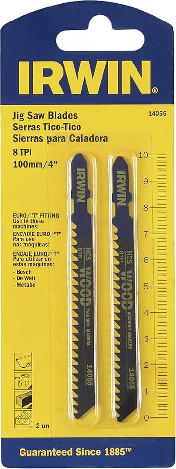 IRWIN Serra Tico Tico para Madeira Encaixe T10 Dentes 100mm com 2 Peças IW14058