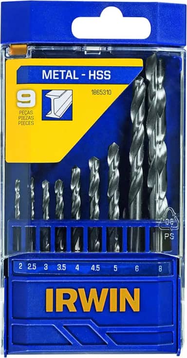 IRWIN Conjunto de Brocas para Metal com 9 Peças de 2mm a 8mm 1865310