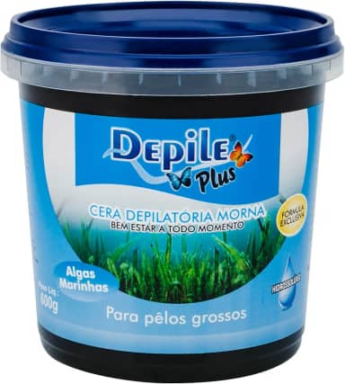 Cera Depilatória Depile Plus Algas Marinhas para Pelos Grossos, 600g