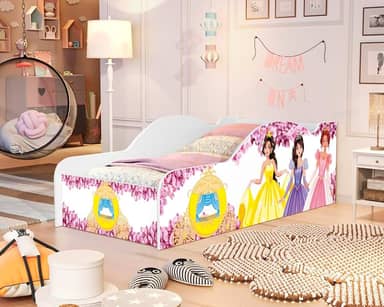 Cama Carro Infantil Juvenil Com Proteção Lateral (Princesas)