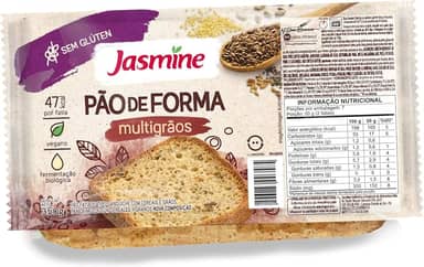 Jasmine Pão de Forma Multigrãos Sem Glúten 350g