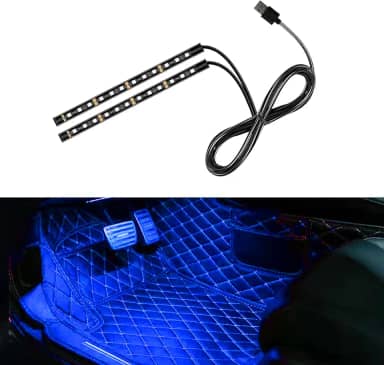 Fita de LED para carro, 24 luzes LED RGB neon para ambiente interno, porta USB de 12 V, luz noturna ambiente sob o painel, acessório de lâmpada decorativa universal para caminhão de carro
