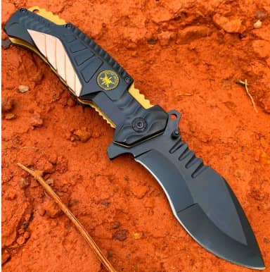 Canivete Semi Automático Special Forces EUA Afiado Resistente Aço Inox