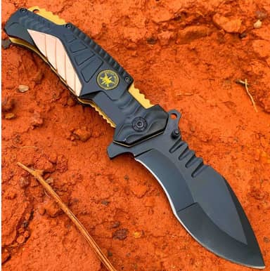 Canivete Semi Automático Special Forces EUA Afiado Resistente Aço Inox