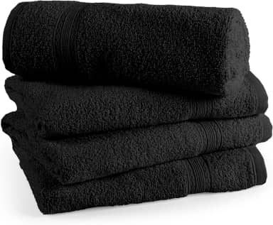 4 Toalha Rosto Salão Cabeleireiro Barbearia Gramatura 330g (Preto)