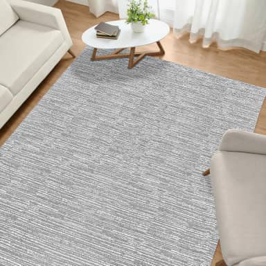 Tapete 2,00 x 2,50 Cinza para Sala Quarto Grande Antiderrapante Algodão Cru Jacquard