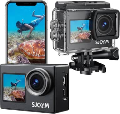 SJCAM SJ4000 Câmera Ação Tela Dupla, Filmadora 4K Prova Dagua, Estabilização EIS de 3 Eixos de 40 MP Camera Sport 170°FOV