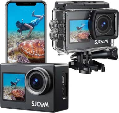 SJCAM SJ4000 Câmera Ação Tela Dupla, Filmadora 4K Prova Dagua, Estabilização EIS de 3 Eixos de 40 MP Camera Sport 170°FOV