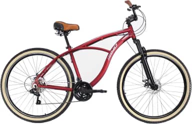 BICICLETA BEACH ALUMINIO FREIO A DISCO RINO - CAMBIOS SH 21V - CUBO ROLETADO (18, Vermelho)