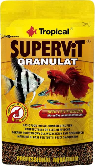 Tropical Ração Para Peixes Supervit Granulat 10G Zip Lock Sachê Para Peixes