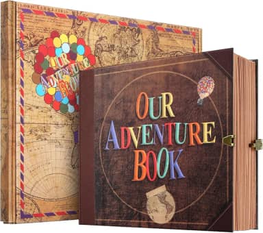 nosso livro de aventura álbum de fotos álbum de diário de viagem, capa em relevo estilo retrô, kit de livro de fotos para casais, livro de memórias para aniversário de casamento, pr