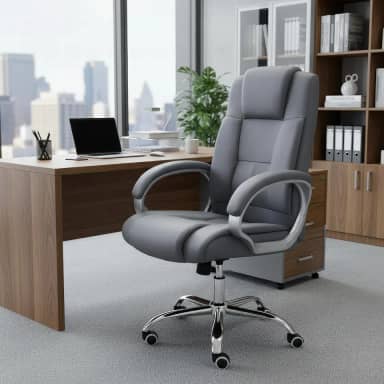 Cadeira De Escritório Executiva Presidente Ergonômica Giratória Ajustável