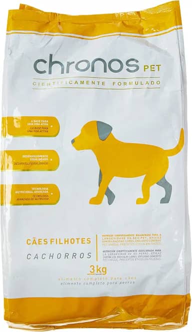 Ração Chronos Pet Super Premium para Cães Filhotes de Raças Pequenas Sabor Frango 3kg