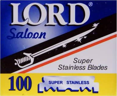 100 Lâminas de barbear Lord, super inoxidáveis, borda única para barbeiros