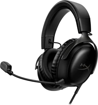 Headset Gamer HyperX Cloud III – Compatível com PC, PS5, Xbox Series X|S, Drivers Angulados de 53mm, Áudio DTS, Microfone de 10 mm, USB-C, USB-A, Fio de 3,5 mm, Preto (727A8AA)