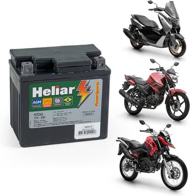 Bateria Moto Pop 100 110 Cg 160 Bros Titan 150 Biz 125 Fan Xre 190 300 Dk Fazer Yamaha Factor Ybr Xtz Crosser Fz15 Heliar 12v 5ah