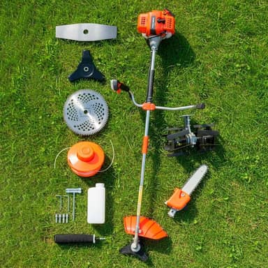 Roçadeira Profissional 2 Tempos 75cc a Gasolina 7 em 1 Multifuncional Com Enxada e Motopoda