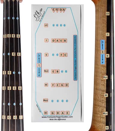 Guia de dedo fantástico para violoncelos - Acessórios musicais para instrumentos de cordas, adesivos de escala e escala para aprender todas as notas, aprender a tocar violoncelo, tamanho 1/4