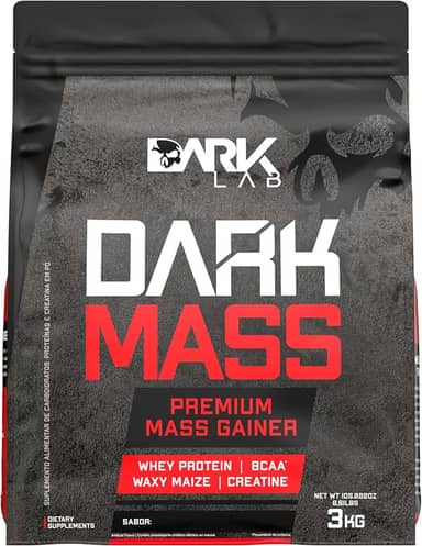 Hipercalórico Dark Mass Dark Lab, 3kg, Chocolate, Ganho de Massa