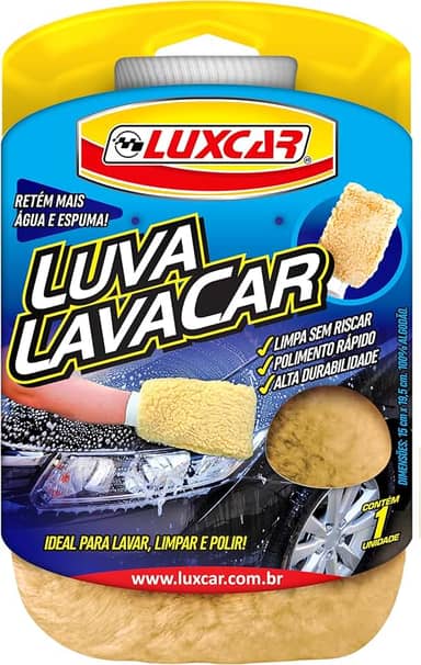 Luxcar Luva LavaCar – Ideal para Lavar, Limpar e Polir