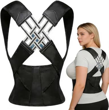 Cinto de Correção Postural, Corretores de Corpo, Corretor de Costas Ajustável, Colete Ergonômico para Homens E Mulheres, Colete para Aliviar A Dor Na Cintura, Costas E Pescoço, Preto, XL