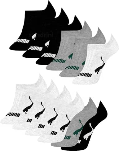 Kit 12 Pares Meias Sapatilha Invisível Esportiva Masculino Adulto, 4 Branco - 4 Cinza - 4 Preto, 39-43