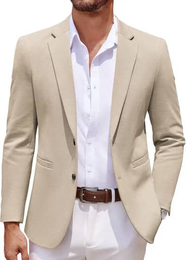 Blazer masculino casual de malha com dois botões e jaqueta esportiva leve