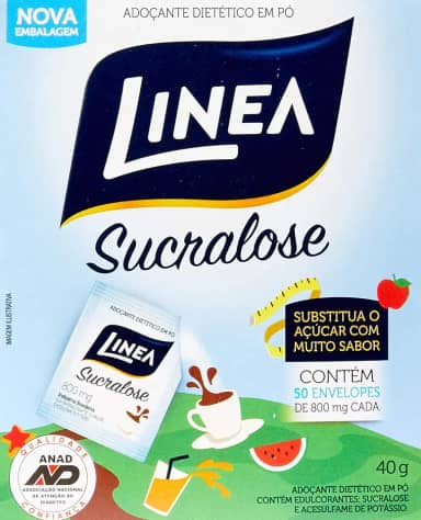 Adoçante em Pó Sucralose com 50 Envelopes de 0,6G - Linea