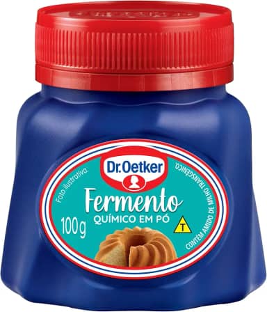 Dr. Oetker Fermento Químico em Pó, Ideal para Bolos Macios e Fofinhos, Ação Dupla, 100g