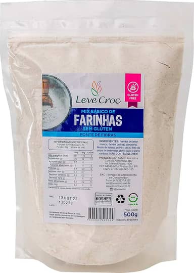 Mix Básico de farinhas sem glúten Leve Croc 500g