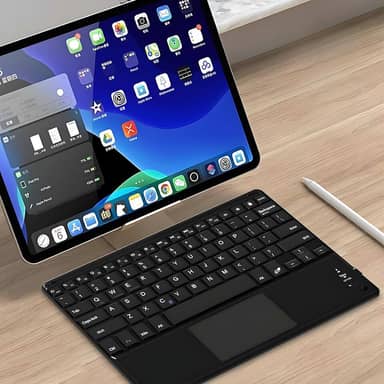 Teclado Sem Fio Bluetooth Com Touchpad, Portátil, Compatível Com Notebook, Tablet, Smart TV, Bateria Recarregável, Design Compacto, Marca VARENZIA