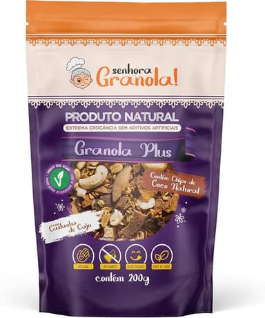 Senhora Granola Plus 200g Artesanal Premium - Castanha de Caju e Lascas de Coco