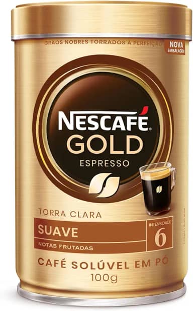 Nescafé Gold Espresso, Suave 6, Café Solúvel em Pó, 100g