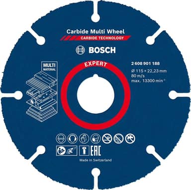 Bosch Disco de corte EXPERT Carbide Multi Wheel 115 mm, 22,23 mm