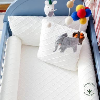 Kit Enxoval Berço 06 Peças em Tricot Algodão Sustentável Cozy Cottage Cream – Aime Baby