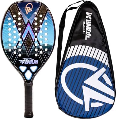 Raquete Beach Tennis Total Titanium Carbono 3k + Capa | Leve e equilibrada | 1 ano de garantia