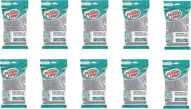 Flash Limp - Kit Com 10 Esponjas Multiuso Poliéster Limpa Sem Riscar - EP1416360-10