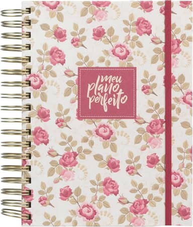 Meu plano perfeito, planner sem data com capa de tecido, capa Vintage | Planner 2026