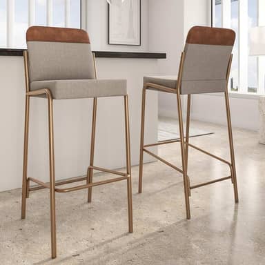 Kit 2 Banquetas Altas Duo Carraro Areia e Rosê