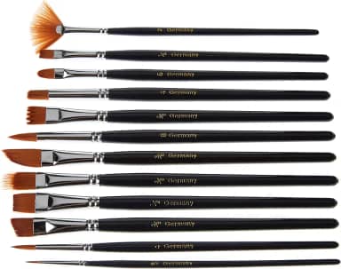 kit 12 Pincel Profissionais Pintura Óleo, Acrílica, Aquarela