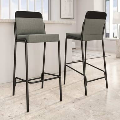 Kit 2 Banquetas Altas Duo Carraro (Grafite e Preto)