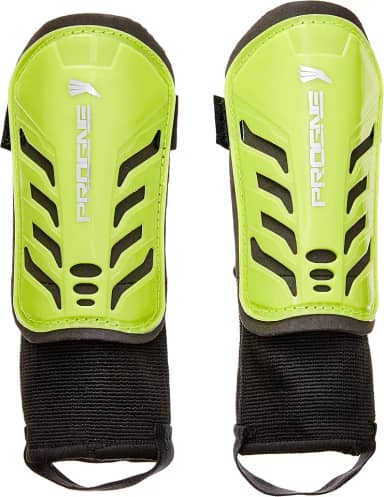 Caneleira Futebol Futsal Society Baby Com Tornozeleira - Amarelo Fluor - Par