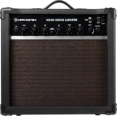 HAYONIK, Amplificador/Cubo Para Guitarra, 100W RMS, Alto Falante 10", Overdrive e Clean, Saída Para Fone de Ouvido, Eq Grave, Médio e Agudo, HG100