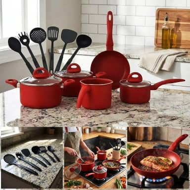 Jogo De Panela Indução Antiaderente Cerâmica 14 Pçs Teflon