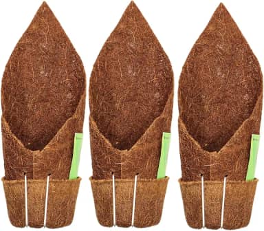 Kit 3 Vaso Suspenso Fibra de Coco Kopin Coquim com Suporte Para Pendurar Orquídeas, Samambaias, Bromélias e Outras Plantas